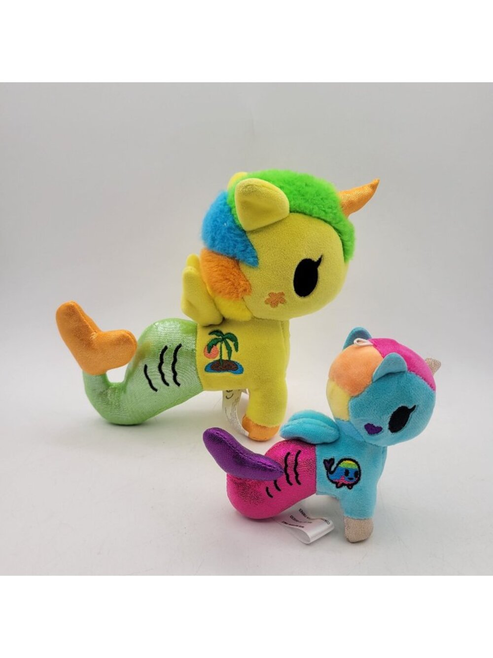 Tokidoki Plush Lot of 2 Mermicorno Tropica 7" & Aquamarina 4" by Aurora World